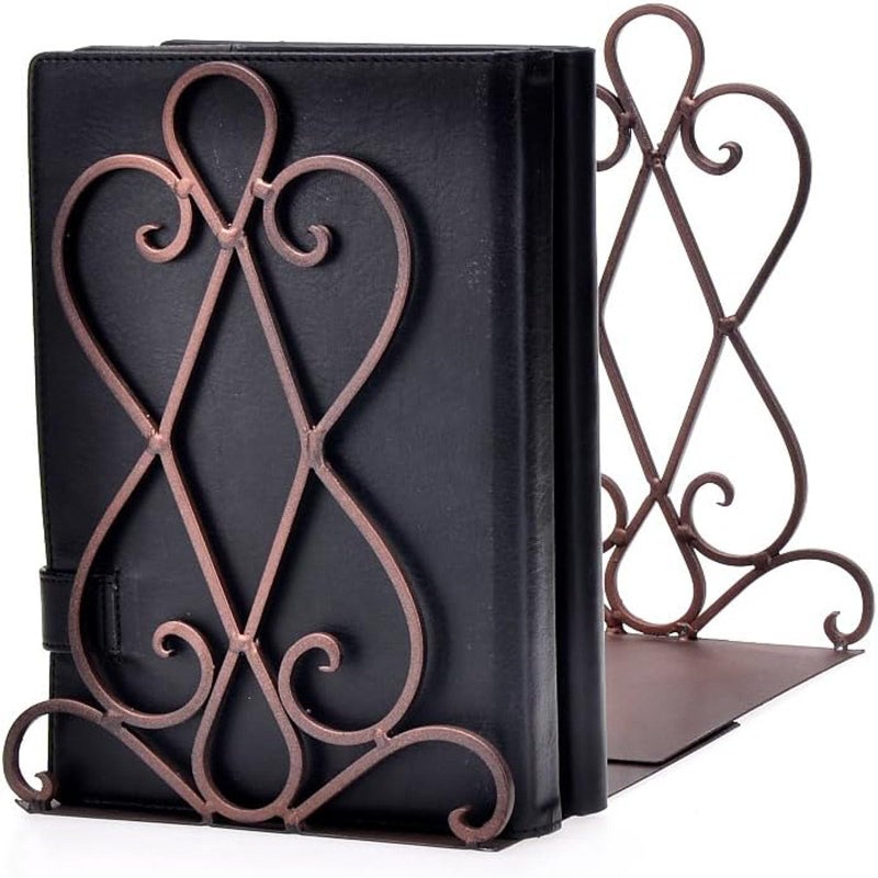 Artkingdome Book Ends Luxury Bookends, Retro Organizer Stand, Desk Holder Racks, School Heavy Liberary Bookshelf Decorative Bookend 1pair w/Padding Gift - Image 1